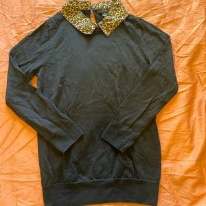 J. Crew Cotton Knit Collared Sweater